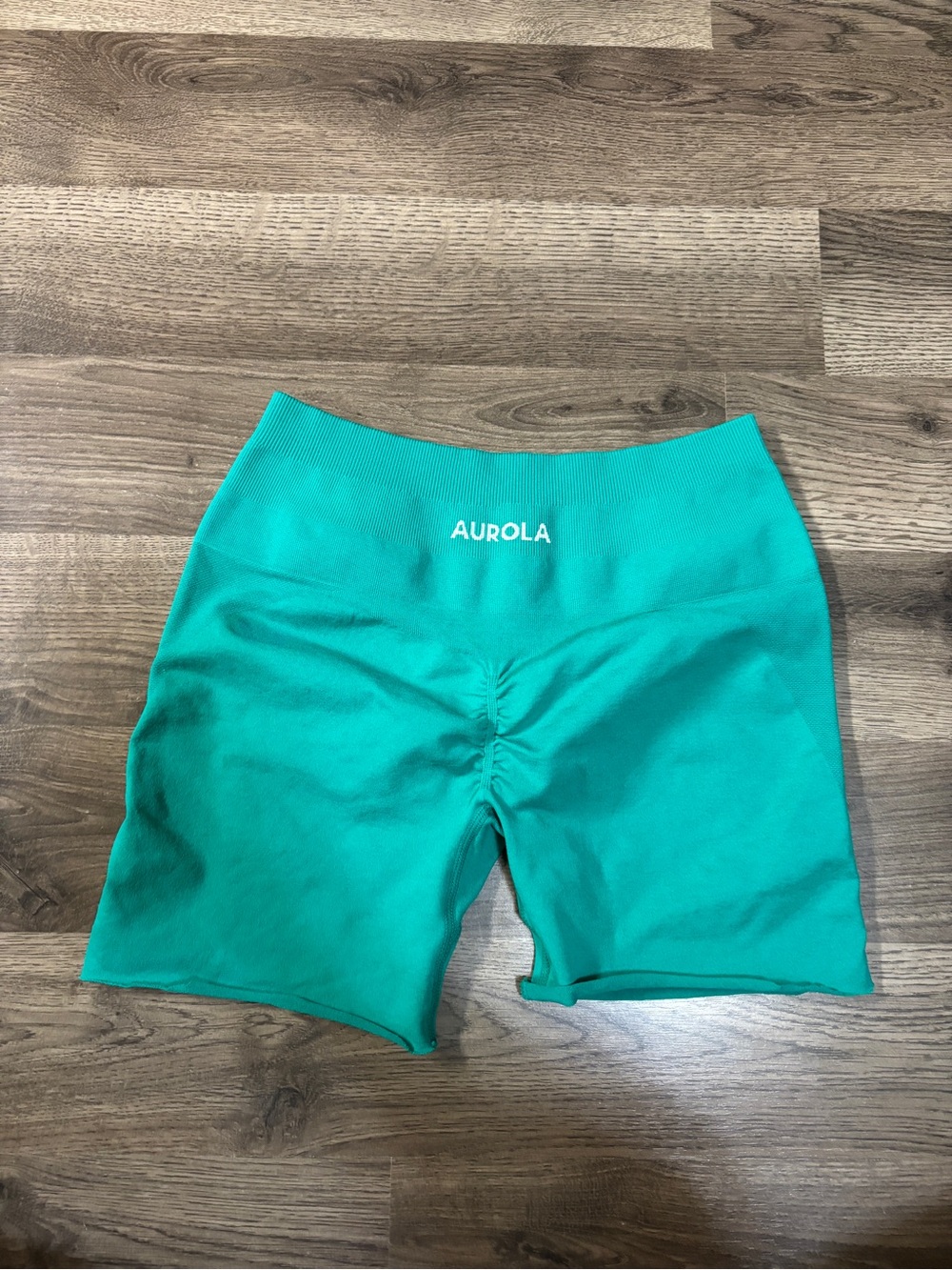 Aurola Women's High-Rise Teal Bike Shorts